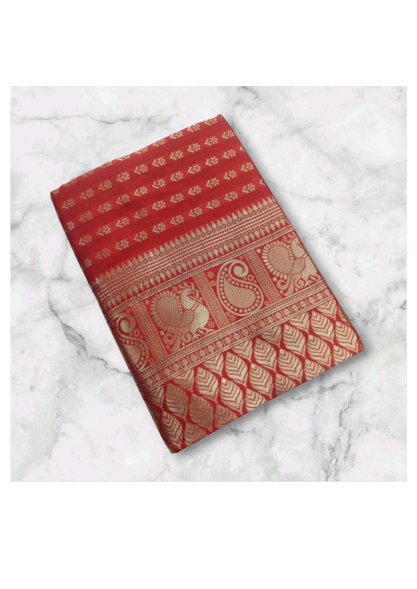 Maroon Banarasi Silk Saree with Golden Zari Border