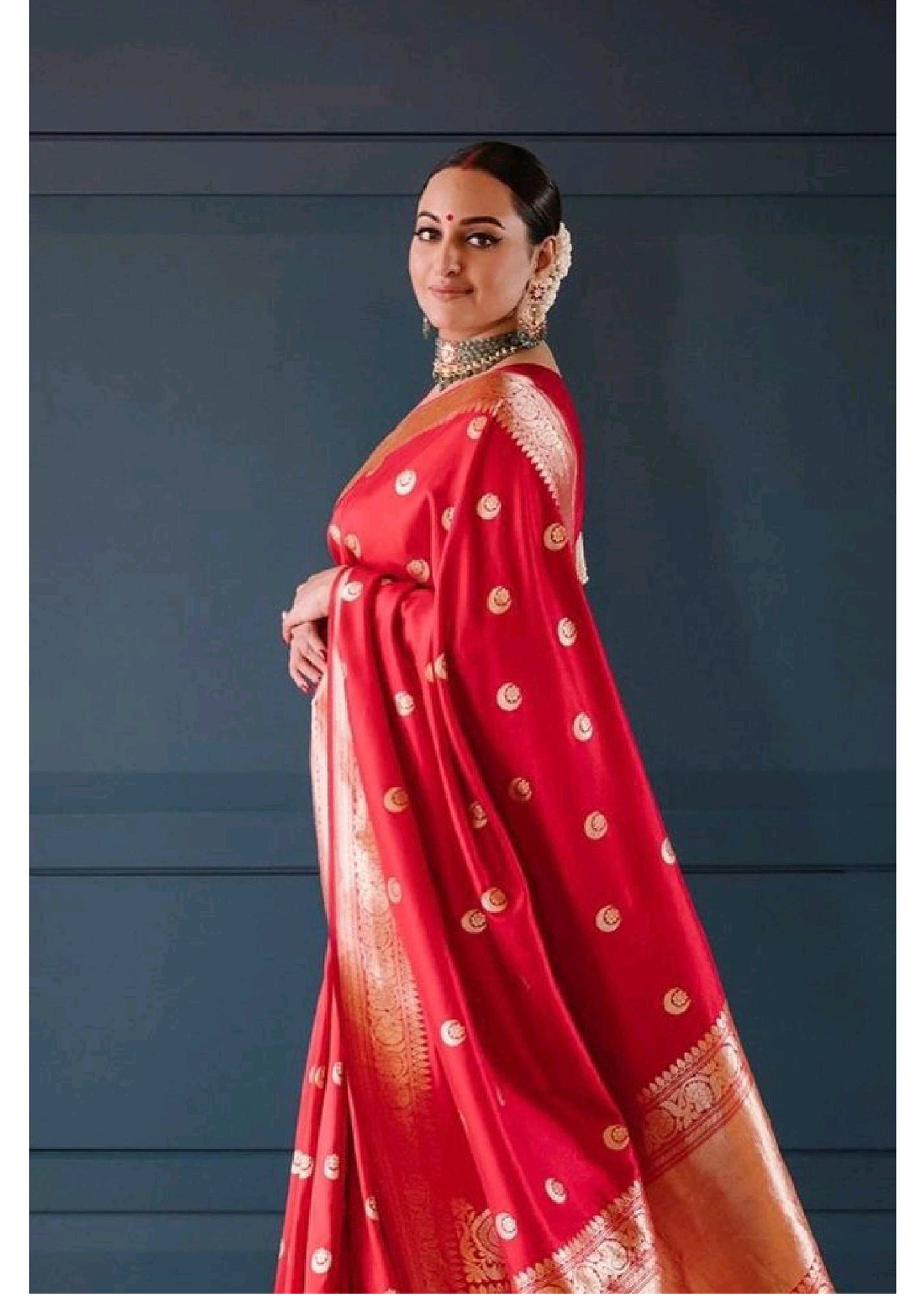 Classic Deep Red Banarasi Silk Saree