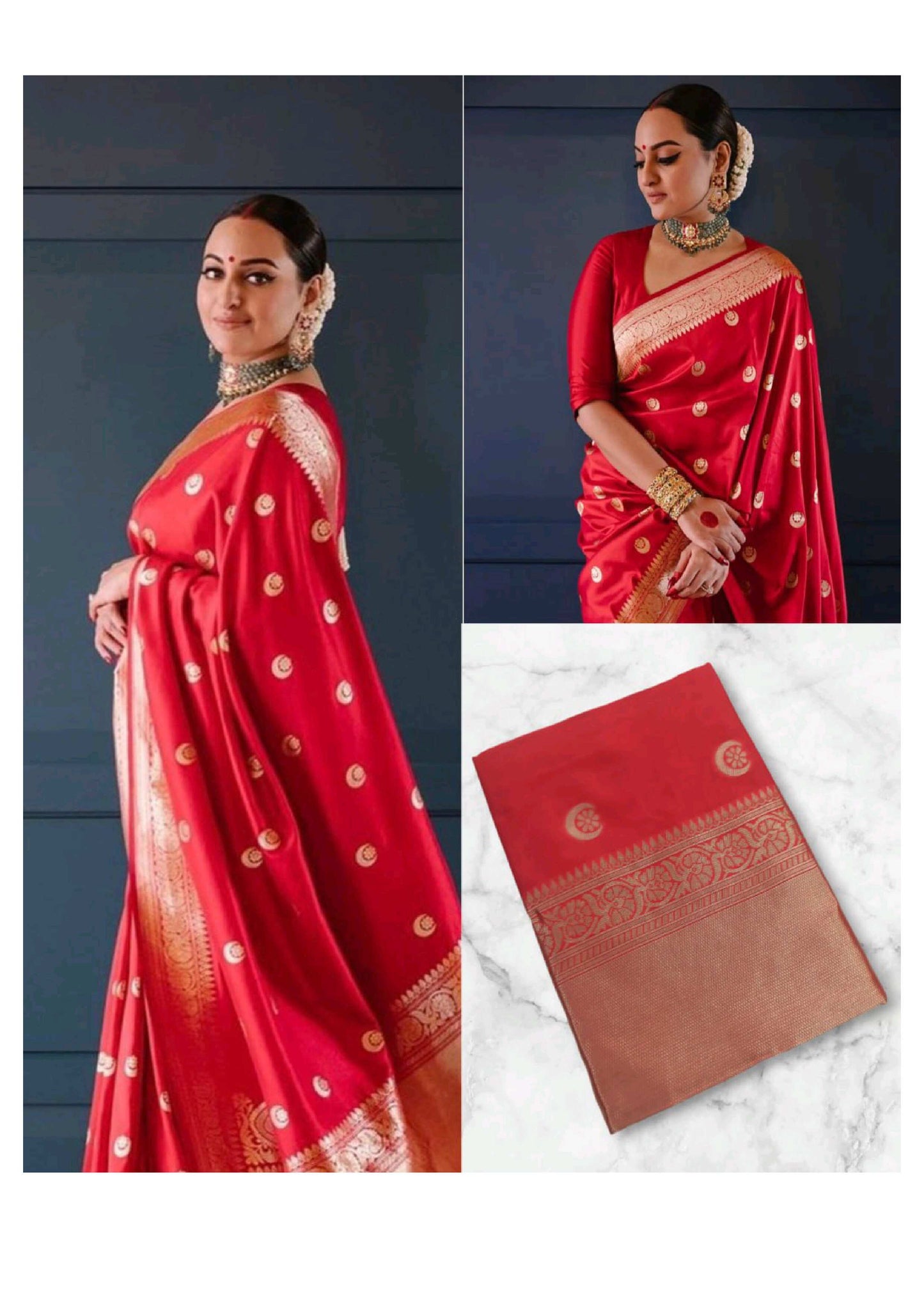 Classic Deep Red Banarasi Silk Saree