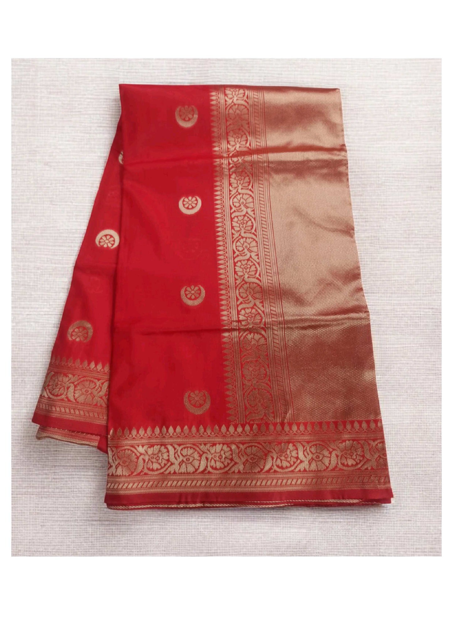 Classic Deep Red Banarasi Silk Saree