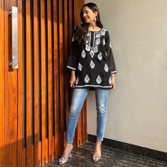 Premium Chikankari Short Kurti for Women | Casual & Everyday Wear