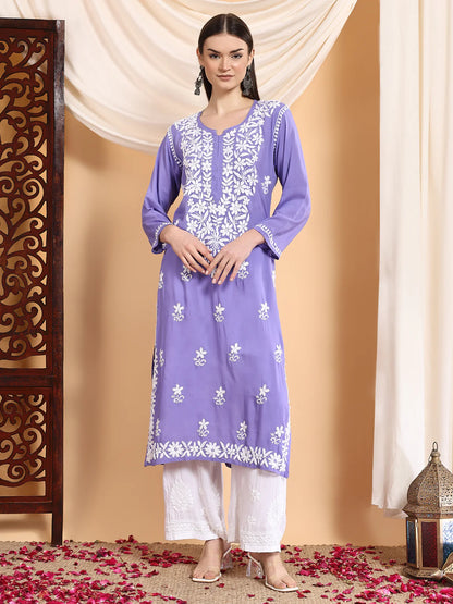 Authentic Hand-Embroidered Chikankari Kurti Set