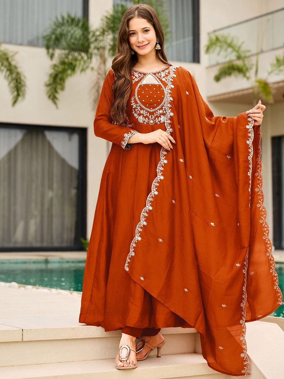 New Trendy Anarkali Designers kurti Pent Set